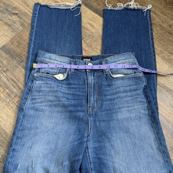 𝅺hudson zoeey high rise straight cuff denim jeans distressed - Picture 3 of 10